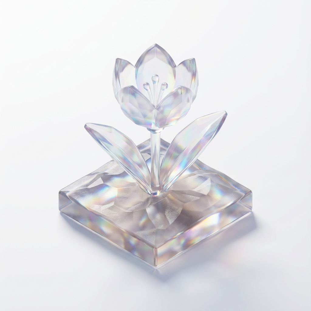 3D Spring Lawn Services Icon - Crystalline Flower
